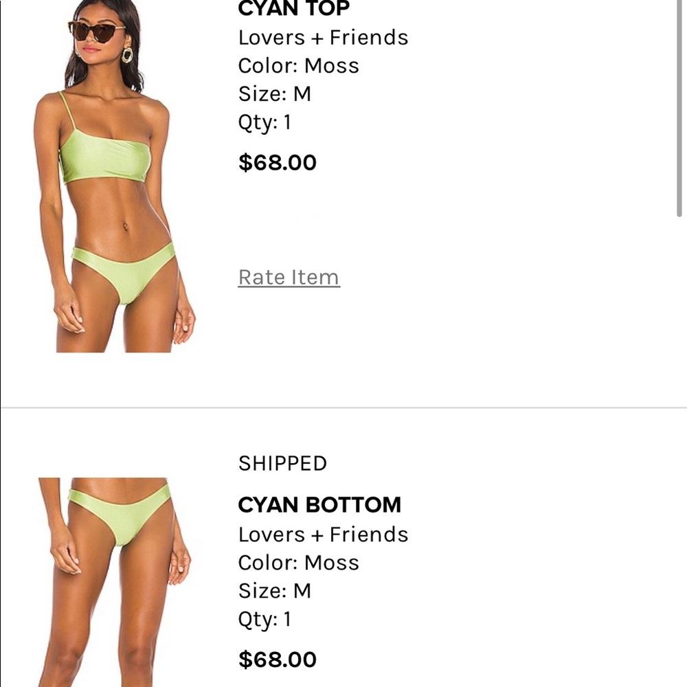 Lovers + Friends Green Bikini